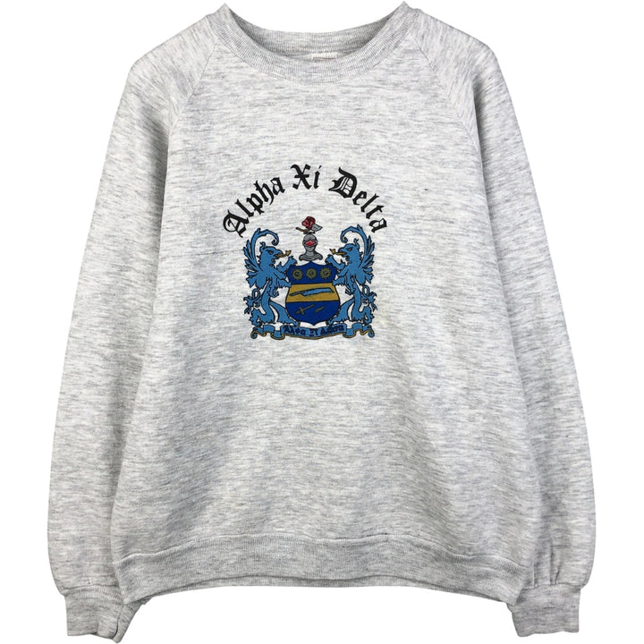 Vintage 90'S Jerzees triple print college sweatshirt, made in the USA, men's size L cotton pale white type Vintage Second Hand