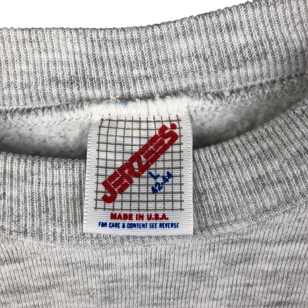 Vintage 90'S Jerzees triple print college sweatshirt, made in the USA, men's size L cotton pale white type Vintage Second Hand