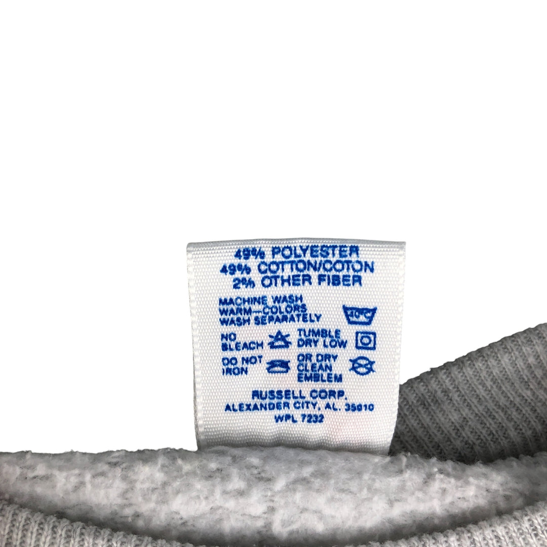 Vintage 90'S Jerzees triple print college sweatshirt, made in the USA, men's size L cotton pale white type Vintage Second Hand