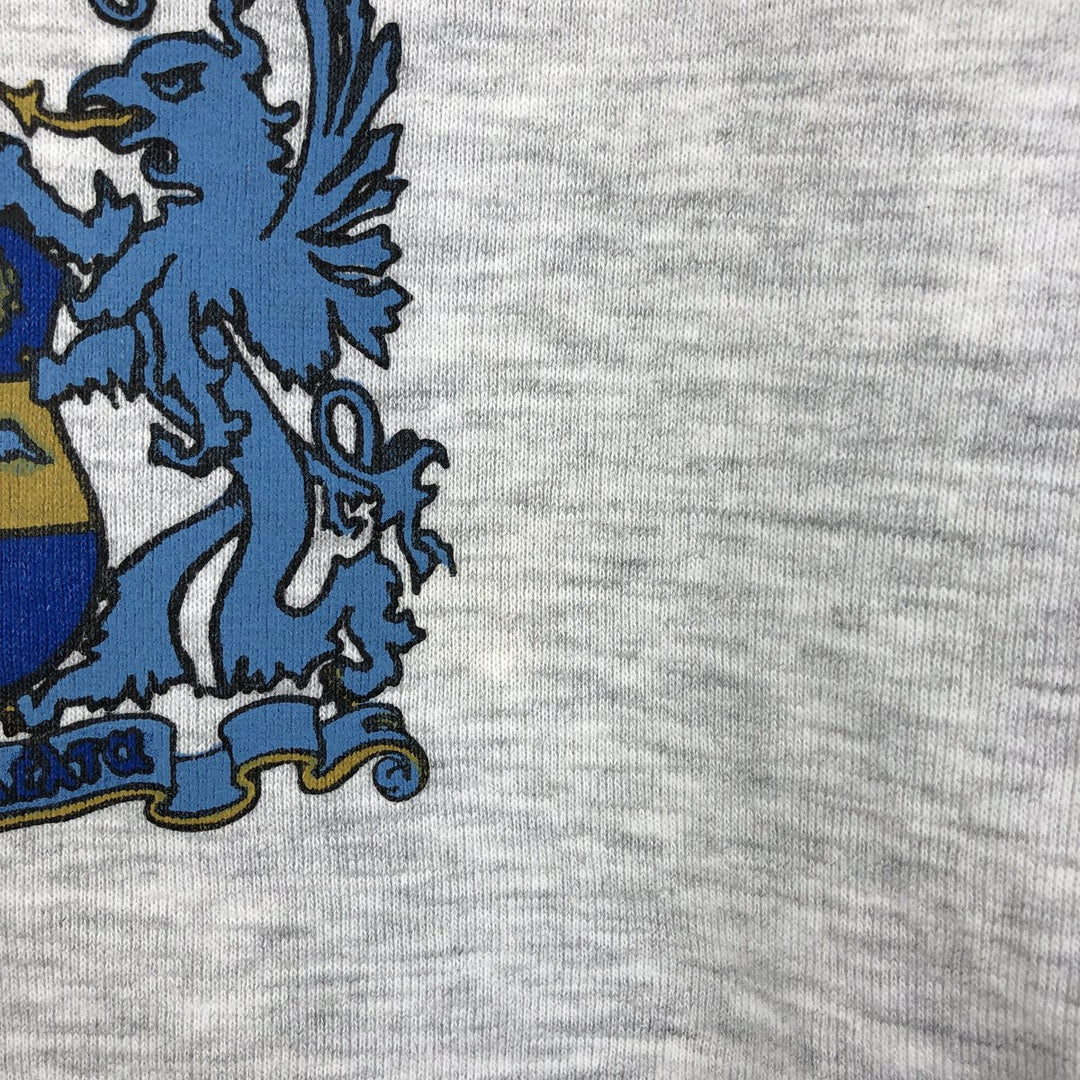 Vintage 90'S Jerzees triple print college sweatshirt, made in the USA, men's size L cotton pale white type Vintage Second Hand