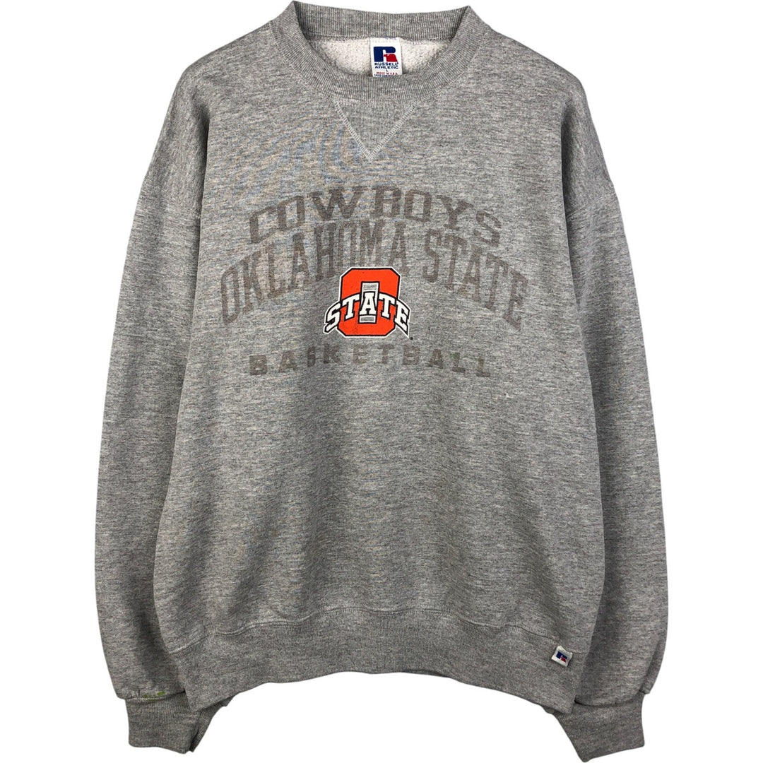 90'S Russell College Character Sweatshirt, Made in USA, Men's Size L, Vintage cotton gray type Vintage Second Hand