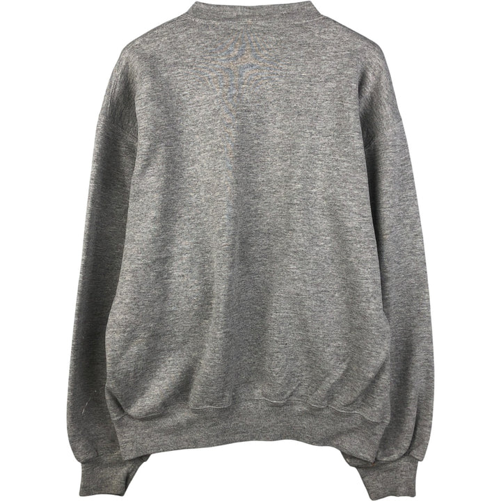 90'S Russell College Character Sweatshirt, Made in USA, Men's Size L, Vintage cotton gray type Vintage Second Hand