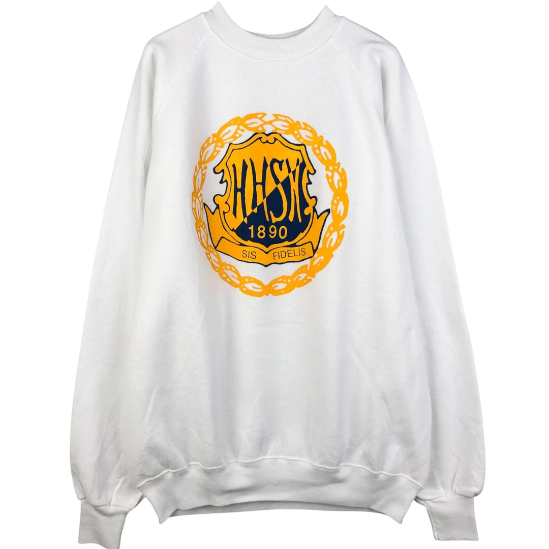 Hanes Vintage College Sweatshirt, Made in USA, Men's Size XL cotton white type Vintage Second Hand