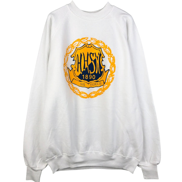 Hanes Vintage College Sweatshirt, Made in USA, Men's Size XL cotton white type Vintage Second Hand
