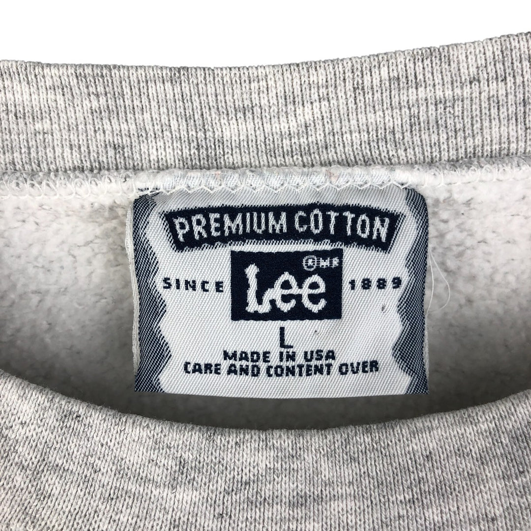 90'S Lee Boston Boston University Eagle Pattern Triple Print College Sweatshirt, Made in USA, Men's Size L cotton pale white type Vintage Second Hand