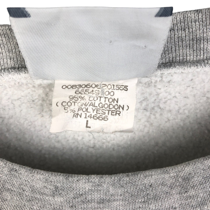 90'S Lee Boston Boston University Eagle Pattern Triple Print College Sweatshirt, Made in USA, Men's Size L cotton pale white type Vintage Second Hand