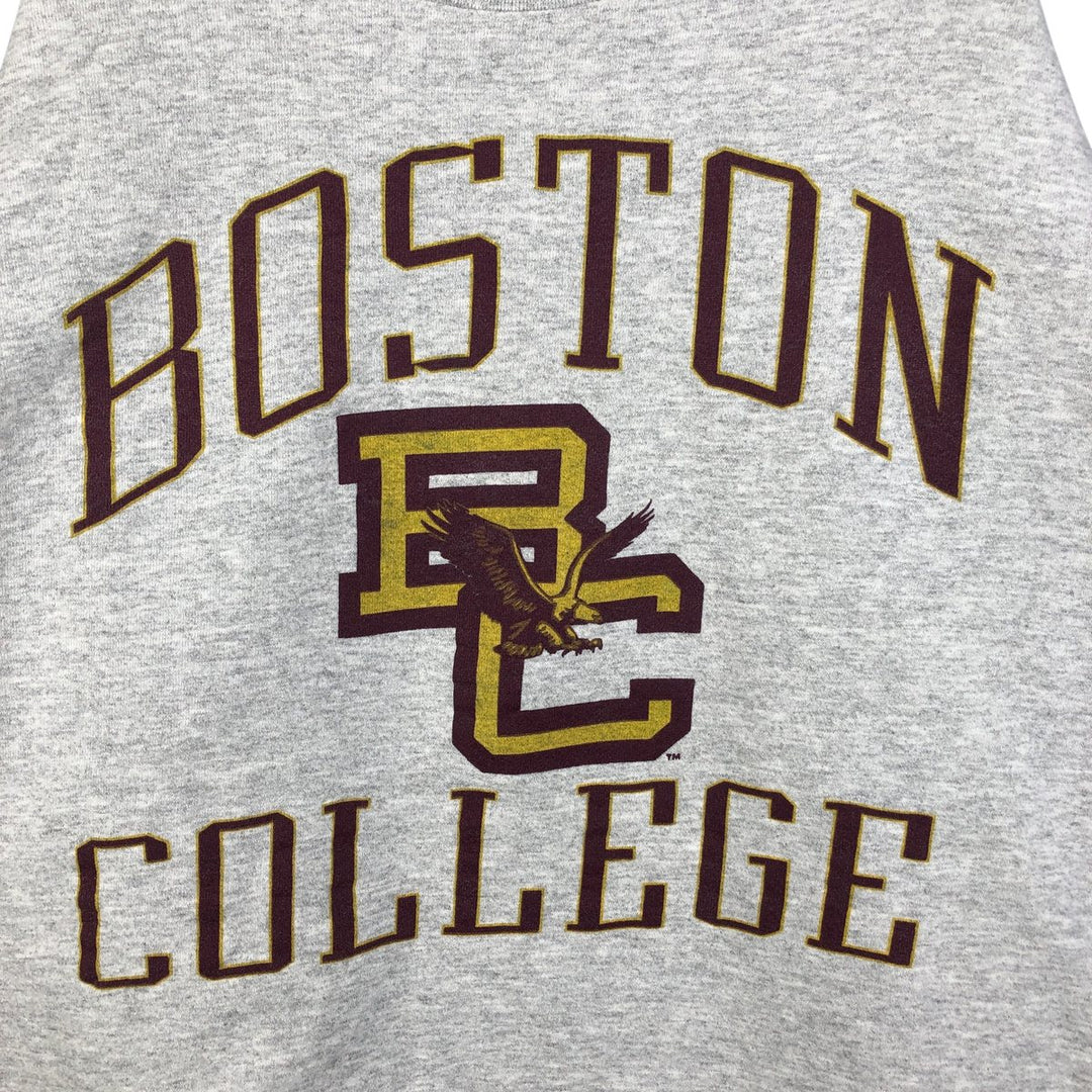 90'S Lee Boston Boston University Eagle Pattern Triple Print College Sweatshirt, Made in USA, Men's Size L cotton pale white type Vintage Second Hand