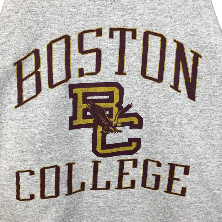 90'S Lee Boston Boston University Eagle Pattern Triple Print College Sweatshirt, Made in USA, Men's Size L cotton pale white type Vintage Second Hand