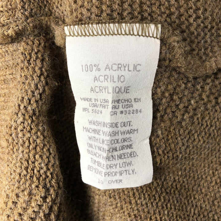 Vintage 90'S PINNACLE Diamond Pattern V-Neck Acrylic Knit Vest, Made in USA, Men's Size L acrylic brown type Vintage Second Hand
