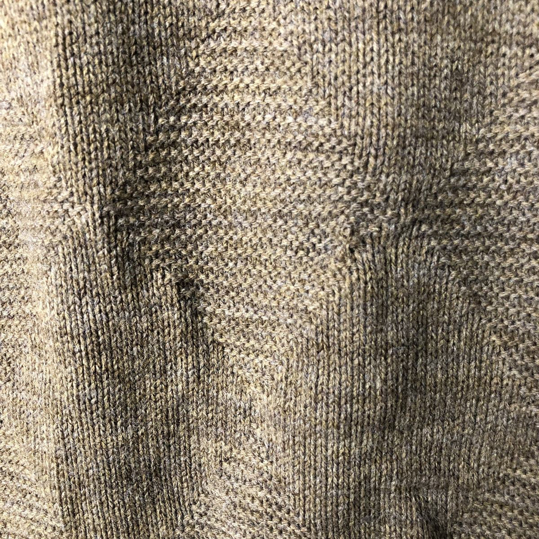 Vintage 90'S PINNACLE Diamond Pattern V-Neck Acrylic Knit Vest, Made in USA, Men's Size L acrylic brown type Vintage Second Hand