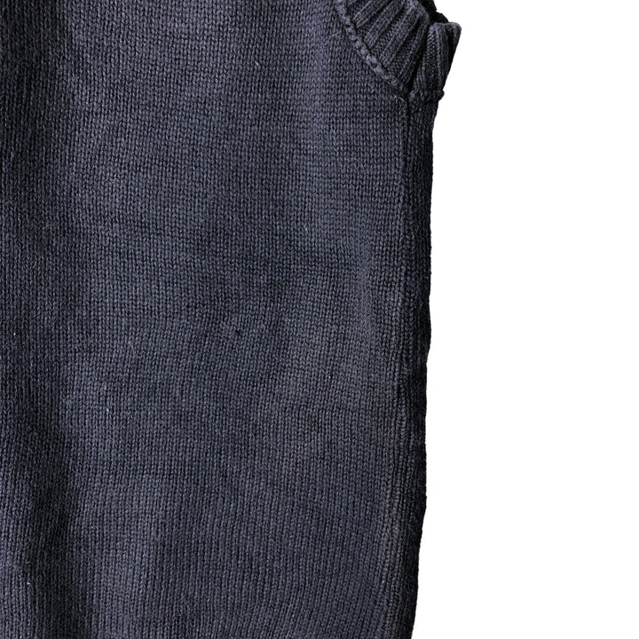 GHBass V-neck cotton knit vest, made in the USA, men's size L cotton navy blue type Vintage Second Hand