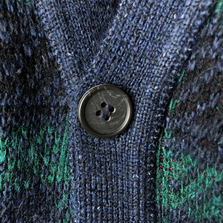 Jantzen Check Pattern Diamond Pattern Open-Front Acrylic Vest, Made in USA, Men's Size L acrylic Blue type light blue Vintage Second Hand