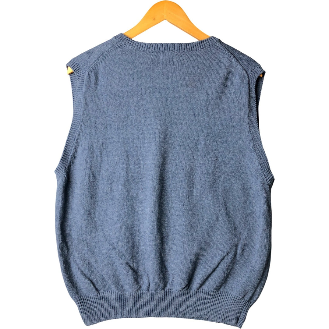90'S GAP Vintage Ribbed V-Neck Cotton Knit Vest, Men's Size Medium cotton Blue type light blue Vintage Second Hand