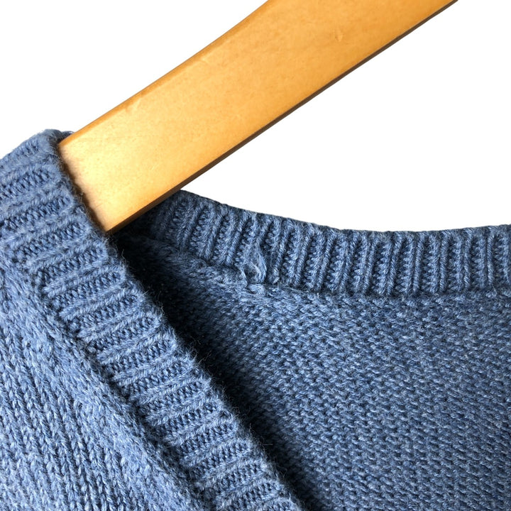 90'S GAP Vintage Ribbed V-Neck Cotton Knit Vest, Men's Size Medium cotton Blue type light blue Vintage Second Hand