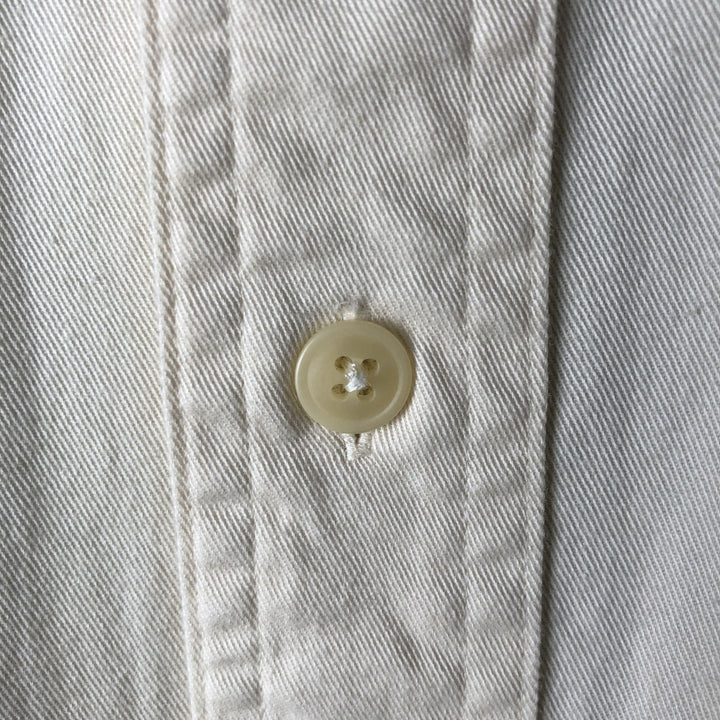 Ralph Lauren Chaps short-sleeved button-down striped shirt, men's size L cotton Beige type Vintage Second Hand