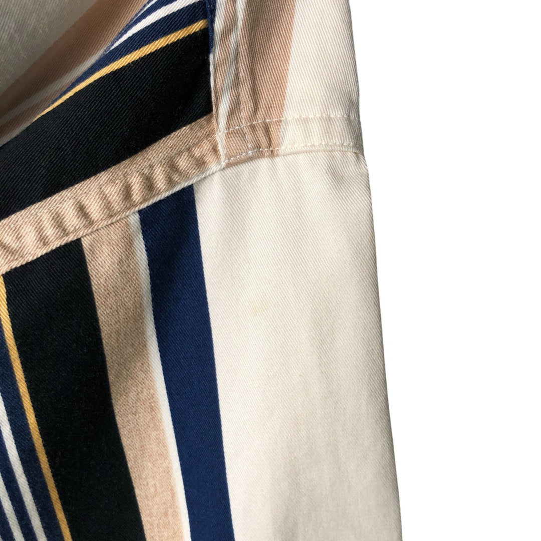 Ralph Lauren Chaps short-sleeved button-down striped shirt, men's size L cotton Beige type Vintage Second Hand