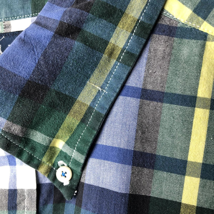 Ralph Lauren Big Shirt, Short Sleeve Button-Down Check Shirt, Men's Size XL cotton white type Vintage Second Hand
