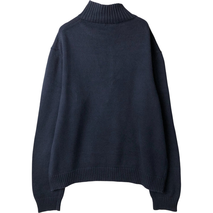 Ralph Lauren POLO RALPH LAUREN Cotton Knit Half-Zip Sweater Men's XXL cotton navy blue type Vintage Second Hand