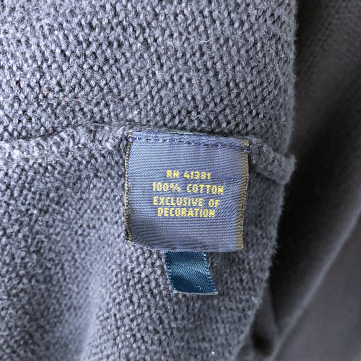 Ralph Lauren POLO RALPH LAUREN Cotton Knit Half-Zip Sweater Men's XXL cotton navy blue type Vintage Second Hand