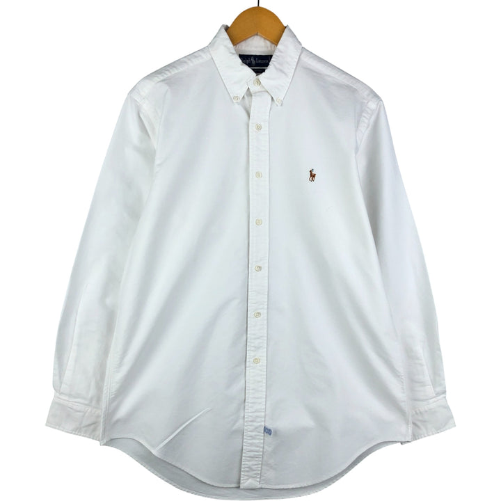Ralph Lauren long sleeve button down shirt, men's size L cotton white type Vintage Second Hand