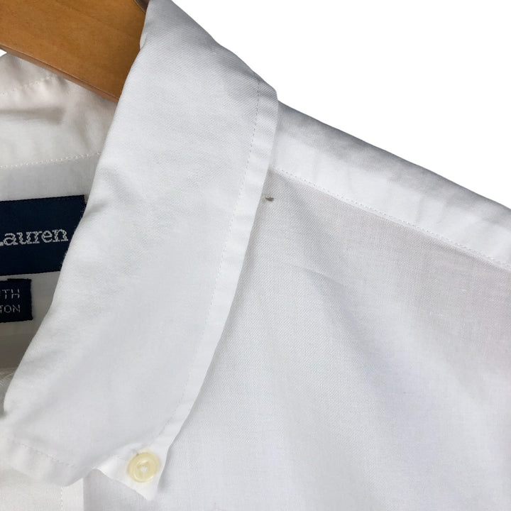 Ralph Lauren YARMOUTH long sleeve button down shirt, men's size L cotton white type Vintage Second Hand