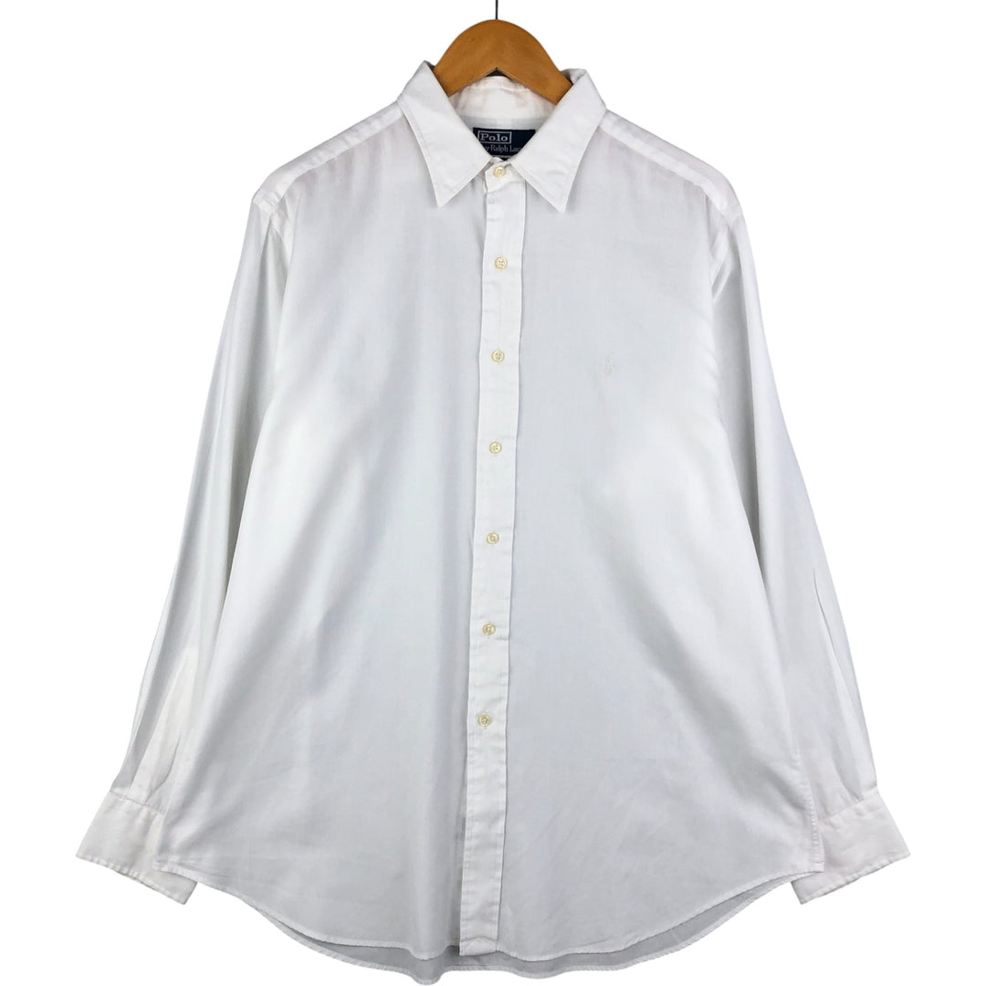 Ralph Lauren POLO by Ralph Lauren ANDREW long sleeve cotton shirt, men's size L cotton white type Vintage Second Hand