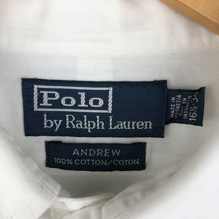 Ralph Lauren POLO by Ralph Lauren ANDREW long sleeve cotton shirt, men's size L cotton white type Vintage Second Hand