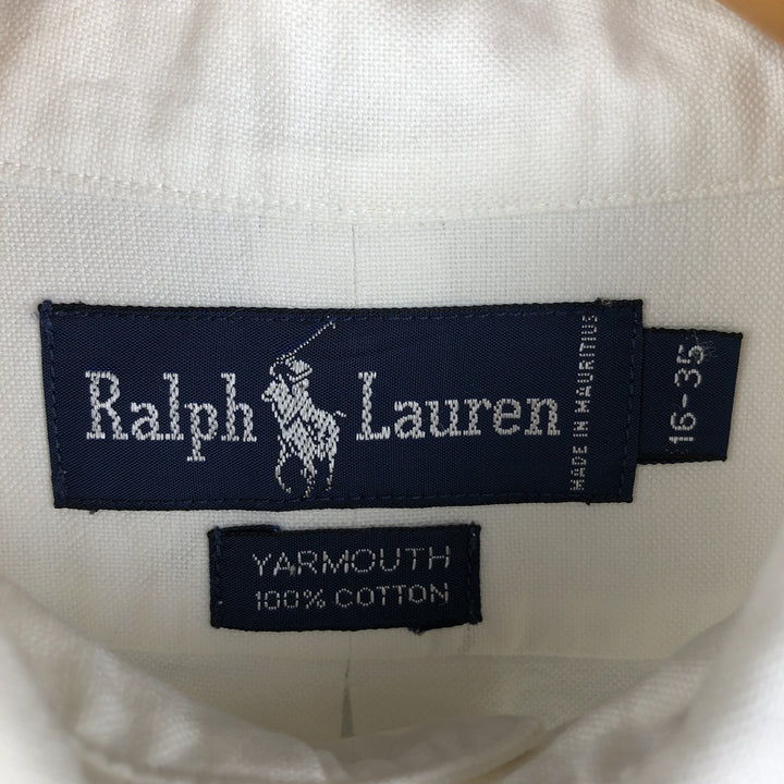 Ralph Lauren YARMOUTH long sleeve button down shirt, men's size L cotton white type Vintage Second Hand