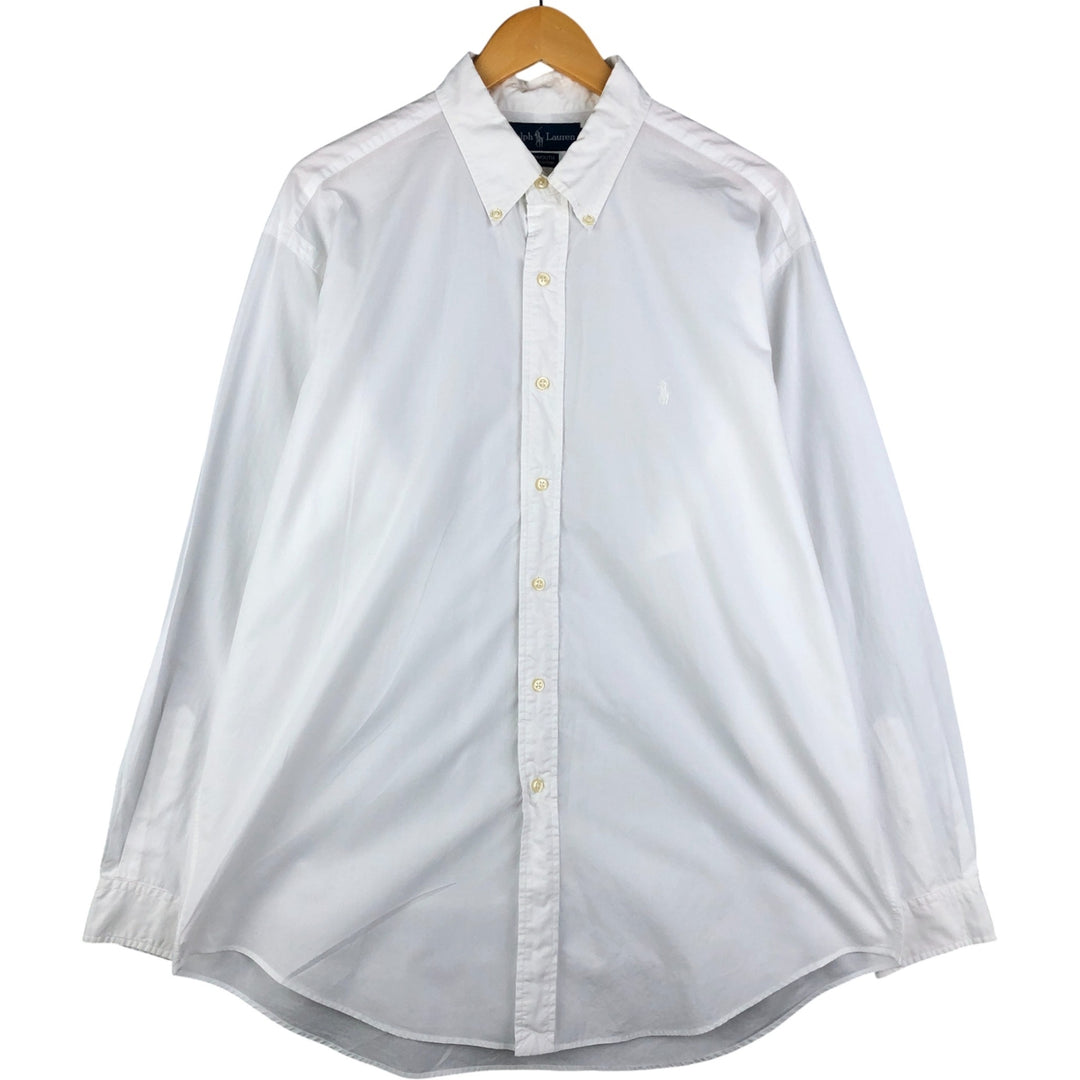 Ralph Lauren YARMOUTH long sleeve button down shirt, men's XL size cotton white type Vintage Second Hand