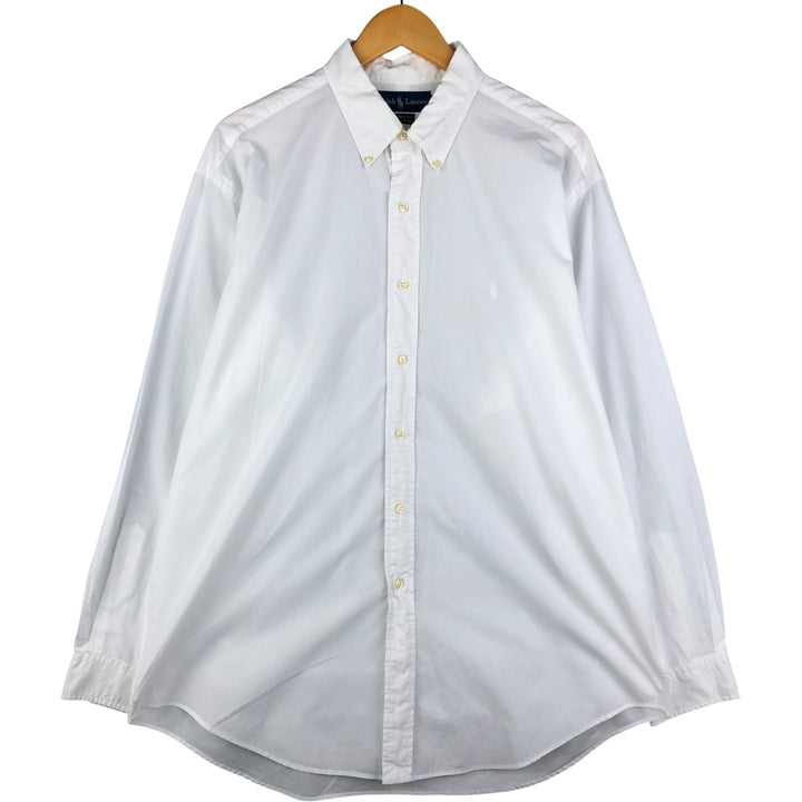 Ralph Lauren YARMOUTH long sleeve button down shirt, men's XL size cotton white type Vintage Second Hand