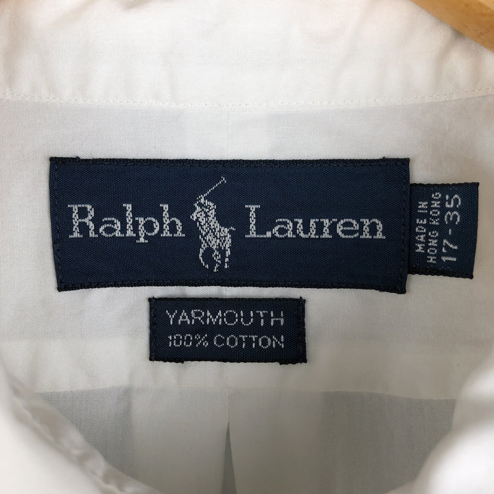 Ralph Lauren YARMOUTH long sleeve button down shirt, men's XL size cotton white type Vintage Second Hand