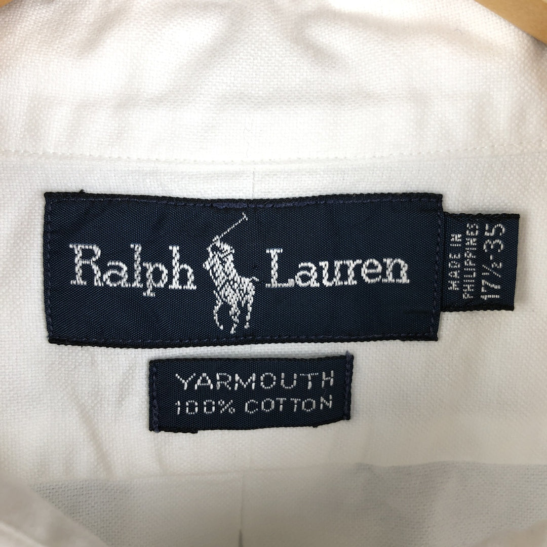 Ralph Lauren YARMOUTH long sleeve button down shirt, men's XL size cotton white type Vintage Second Hand
