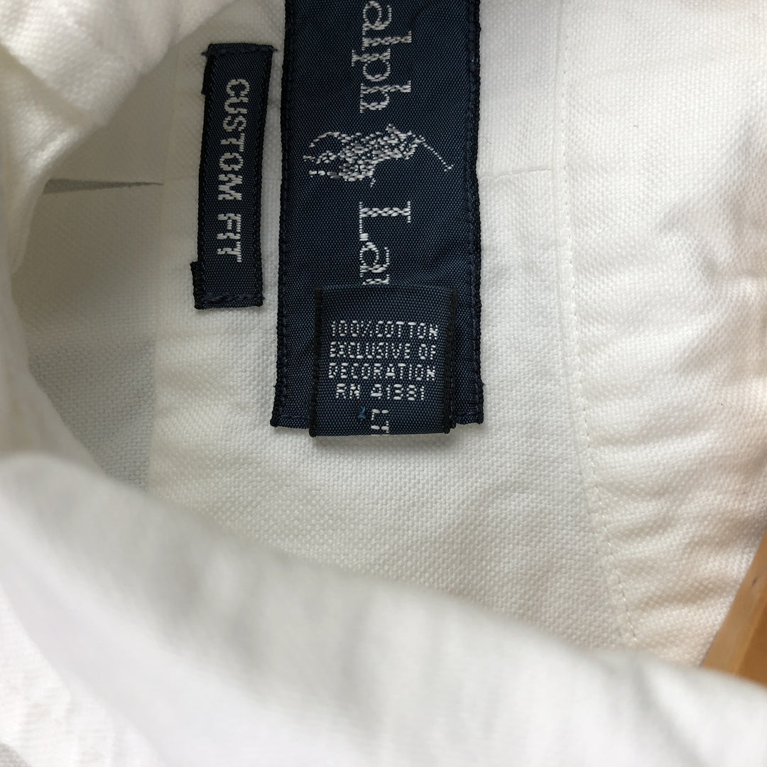 Ralph Lauren CUSTOM FIT long sleeve button down shirt, men's XL size cotton white type Vintage Second Hand