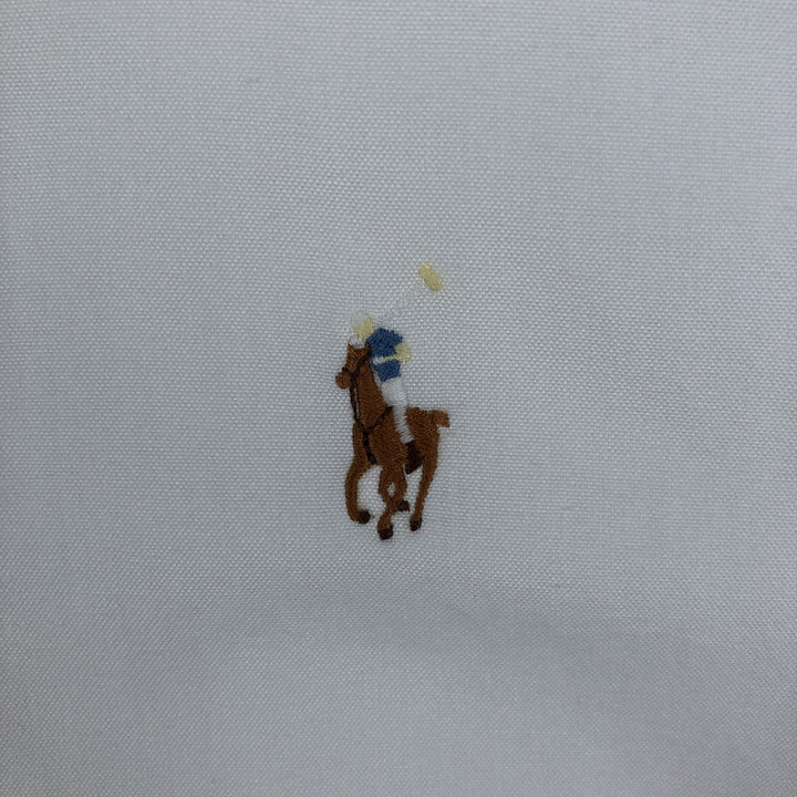 Ralph Lauren YARMOUTH long sleeve button down shirt, men's size L cotton white type Vintage Second Hand
