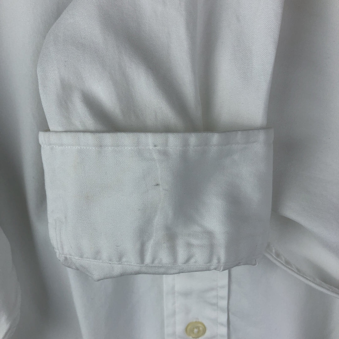 Ralph Lauren YARMOUTH long sleeve button down shirt, men's size L cotton white type Vintage Second Hand