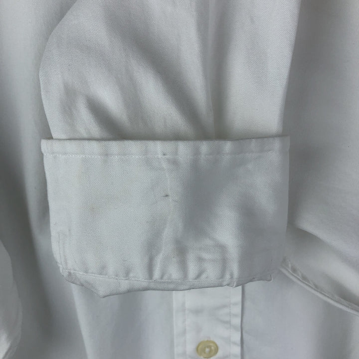 Ralph Lauren YARMOUTH long sleeve button down shirt, men's size L cotton white type Vintage Second Hand