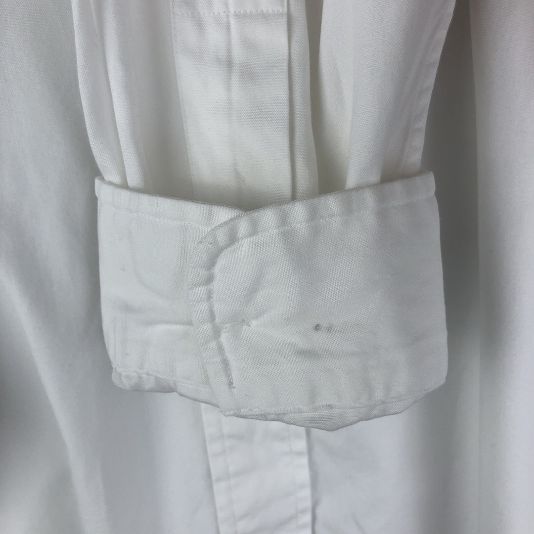 Ralph Lauren YARMOUTH long sleeve button down shirt, men's size L cotton white type Vintage Second Hand