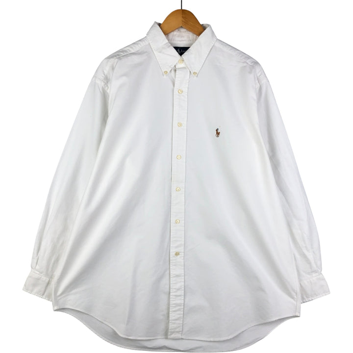 Ralph Lauren YARMOUTH long sleeve button down shirt, men's XL size cotton white type Vintage Second Hand
