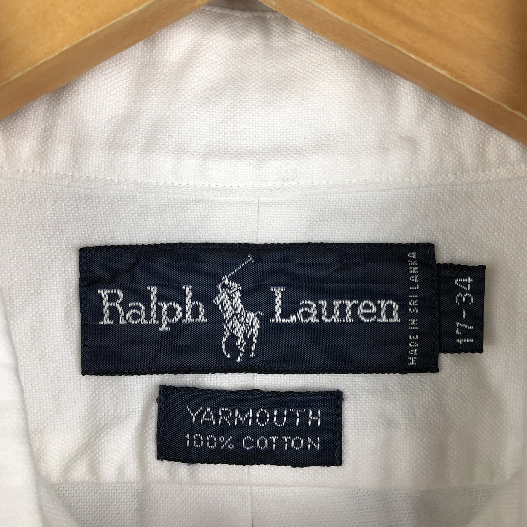 Ralph Lauren YARMOUTH long sleeve button down shirt, men's XL size cotton white type Vintage Second Hand
