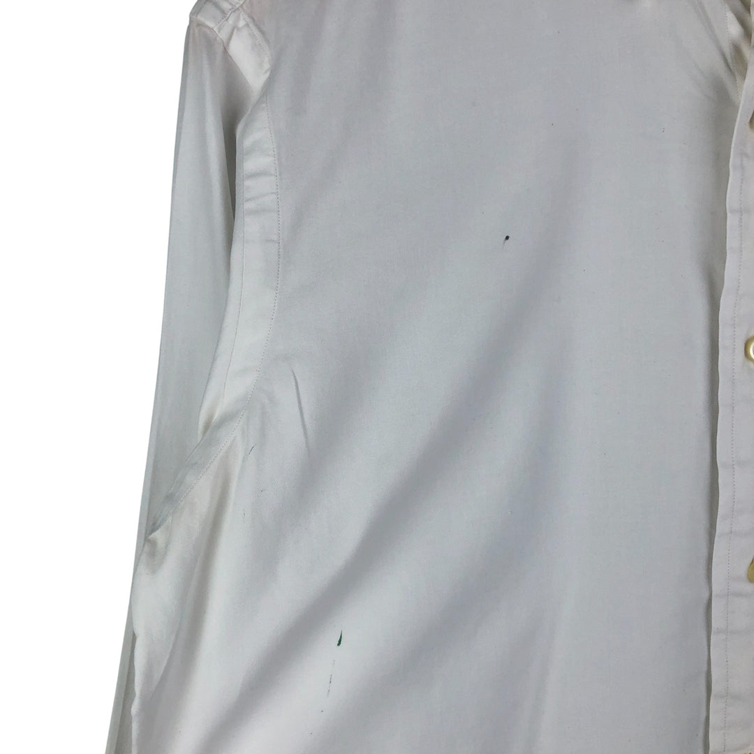Ralph Lauren Custom Fit Dress Shirt, long-sleeved button-down shirt, men's size M cotton white type Vintage Second Hand