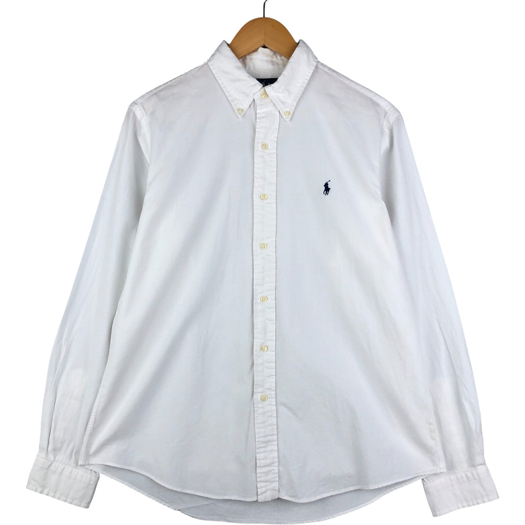 Ralph Lauren CUSTOM FIT long sleeve button down shirt, men's size L cotton white type Vintage Second Hand