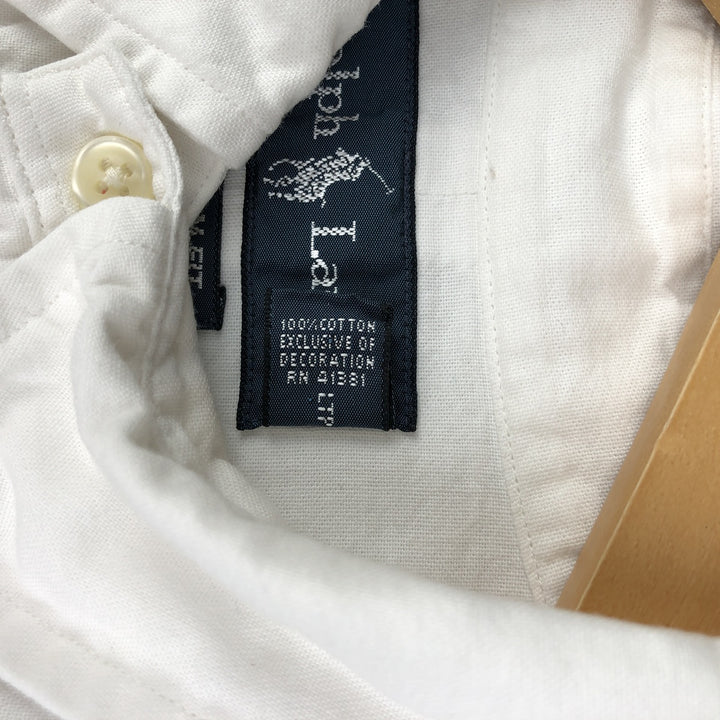 Ralph Lauren CUSTOM FIT long sleeve button down shirt, men's size L cotton white type Vintage Second Hand