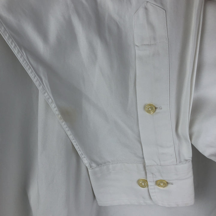 Ralph Lauren YARMOUTH long sleeve button down shirt, men's size L cotton white type Vintage Second Hand