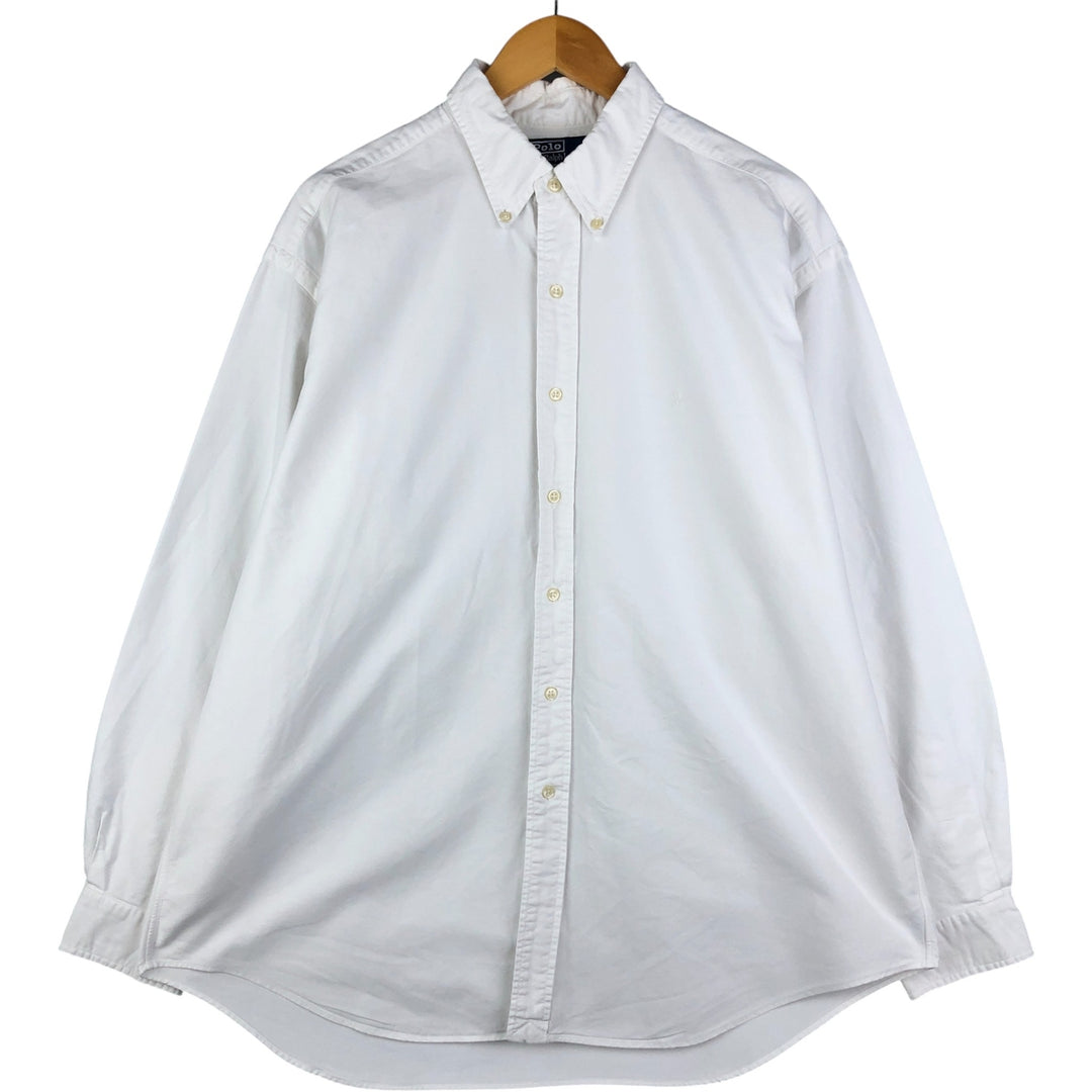 Ralph Lauren BLAKE long sleeve button down shirt, men's XL size cotton white type Vintage Second Hand