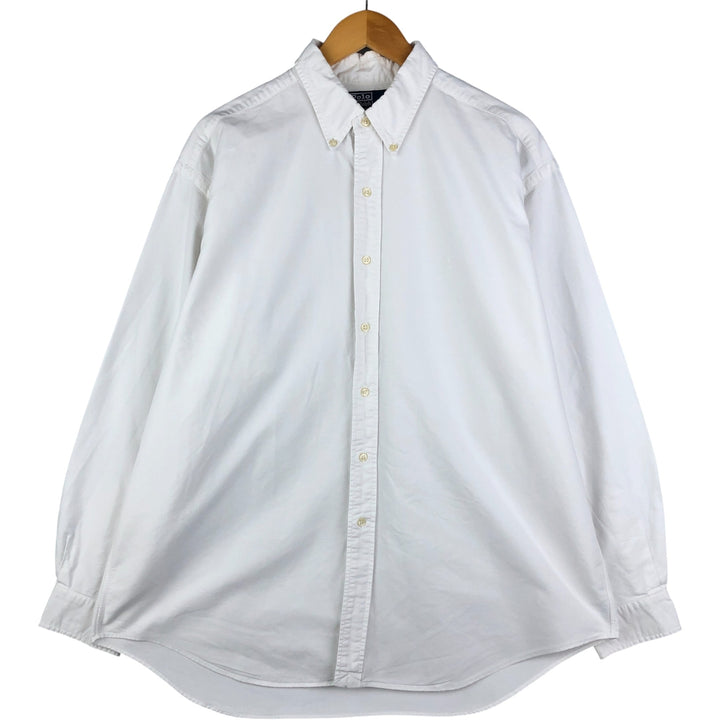 Ralph Lauren BLAKE long sleeve button down shirt, men's XL size cotton white type Vintage Second Hand