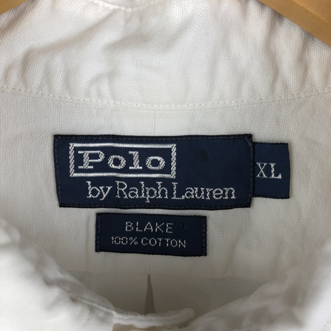 Ralph Lauren BLAKE long sleeve button down shirt, men's XL size cotton white type Vintage Second Hand
