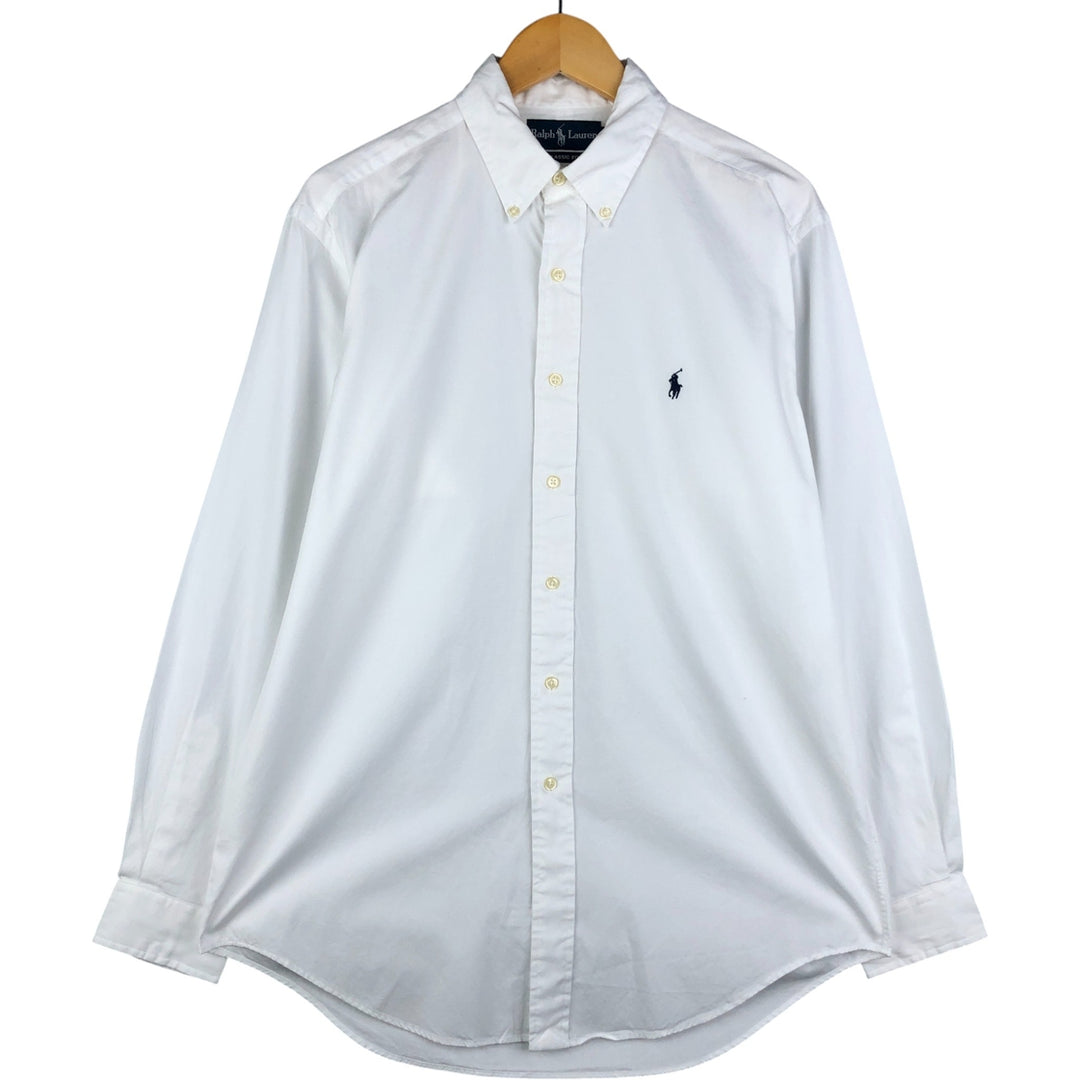Ralph Lauren Classic Fit Long Sleeve Button Down Shirt Men's M cotton white type Vintage Second Hand