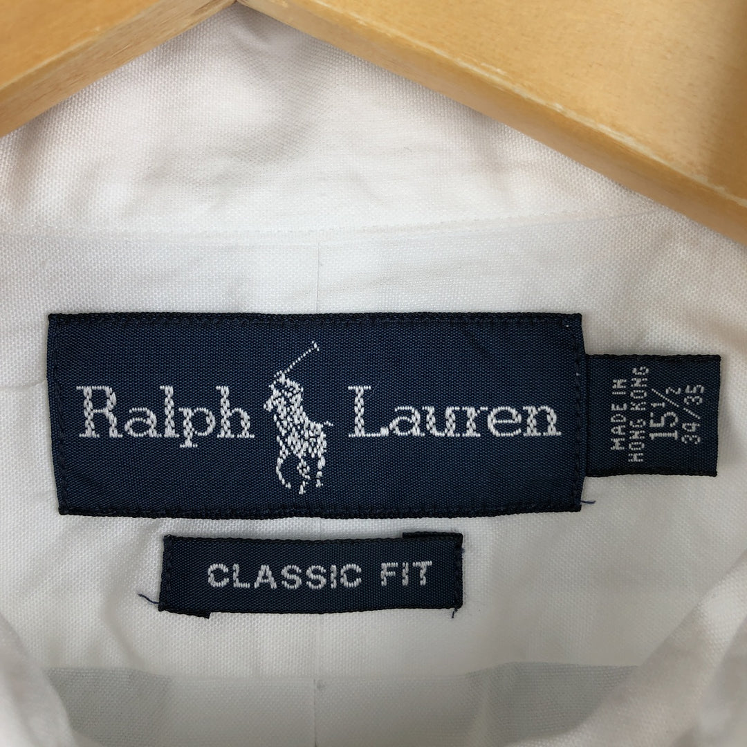 Ralph Lauren Classic Fit Long Sleeve Button Down Shirt Men's M cotton white type Vintage Second Hand