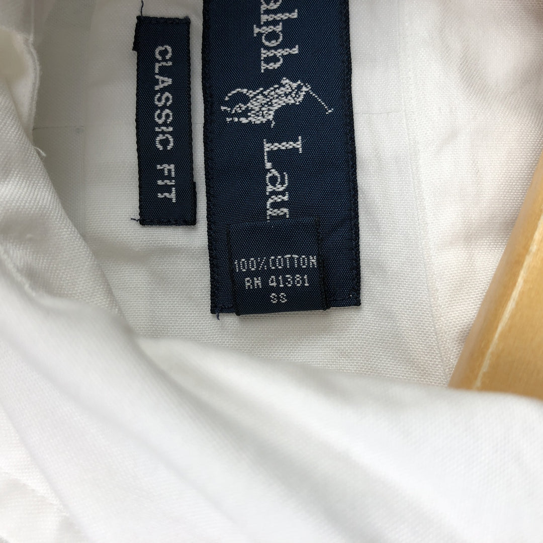Ralph Lauren Classic Fit Long Sleeve Button Down Shirt Men's M cotton white type Vintage Second Hand