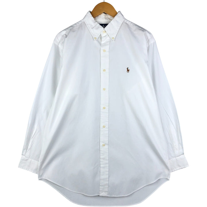 Ralph Lauren YARMOUTH long sleeve button down shirt, men's size L cotton white type Vintage Second Hand